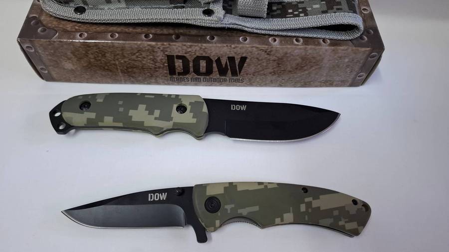 DOW Night Ranger Camo Knife Set with Sheath - Excellent Condition - Bidding Per Set