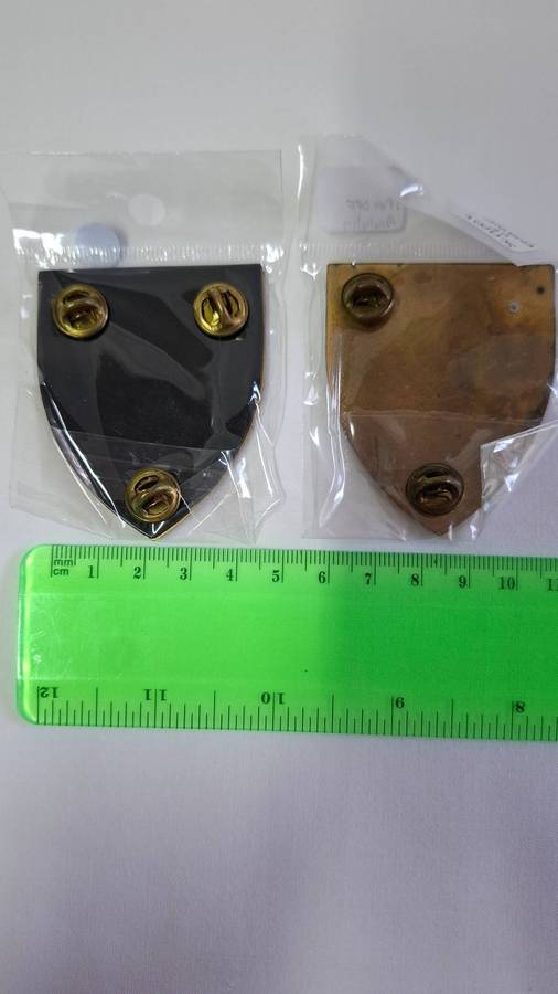 Set of SADF School of Engineers Metal Shoulder Flash with One Pin Missing - In Good Condition