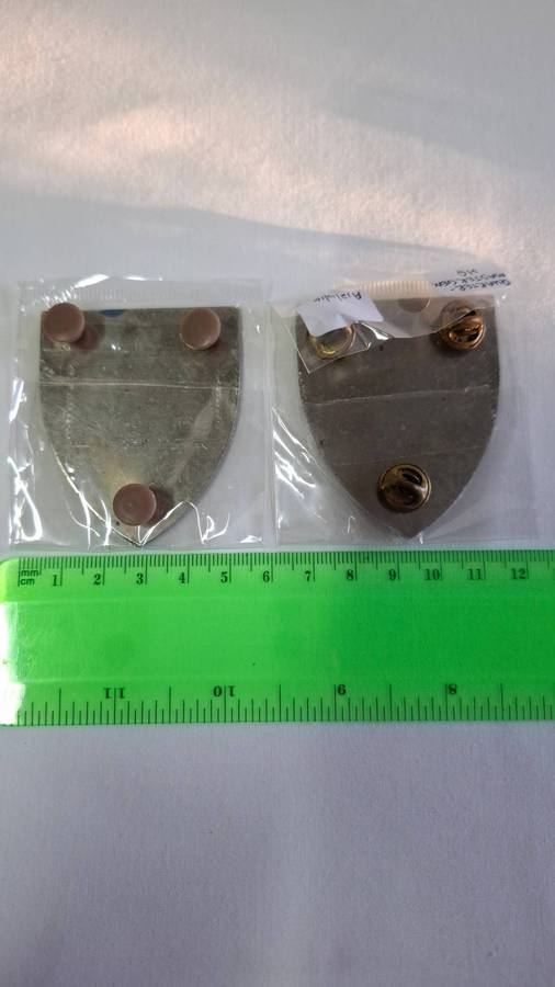 SADF Quartermaster General Metal Shoulder Flash with All Pins Intact - In Excellent Condition