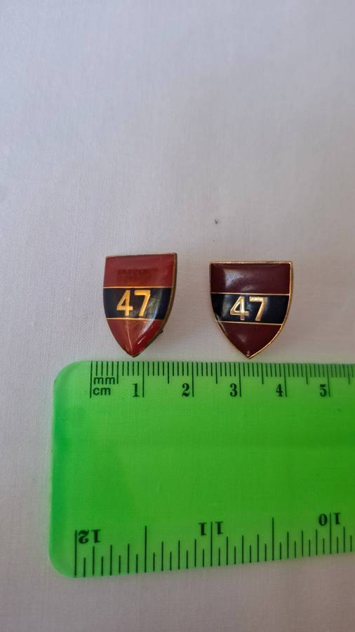 Set of Two SADF 47 Survey Squadron Metal Collar Flash - All pins intact
