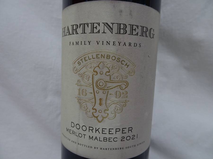 Sealed 750ml Bottle Of Hartenberg Doorkeeprt Merlot Malbec 2021 Wine - See Description