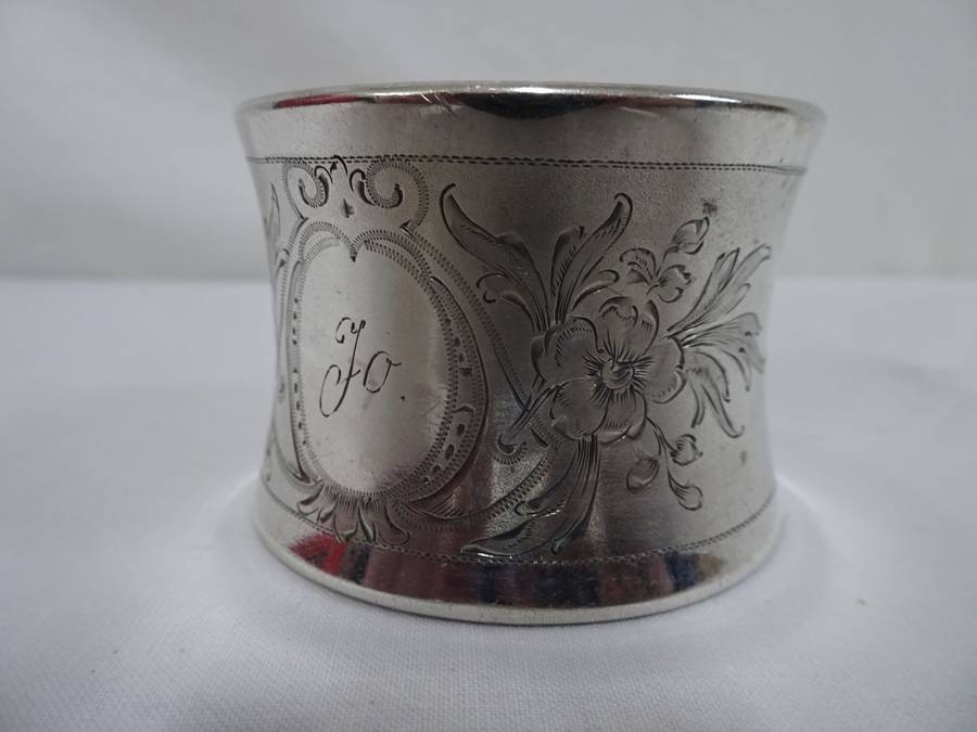 Beautiful Antique Silver 800 Napkin Ring Holder - Clearly Marked 800 - 20.9 Grams