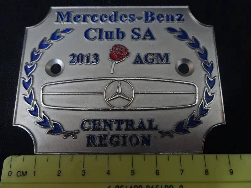 Mercedes - Benz Club SA 2013 AGM Central Region Car Badge - In Excellent Condition