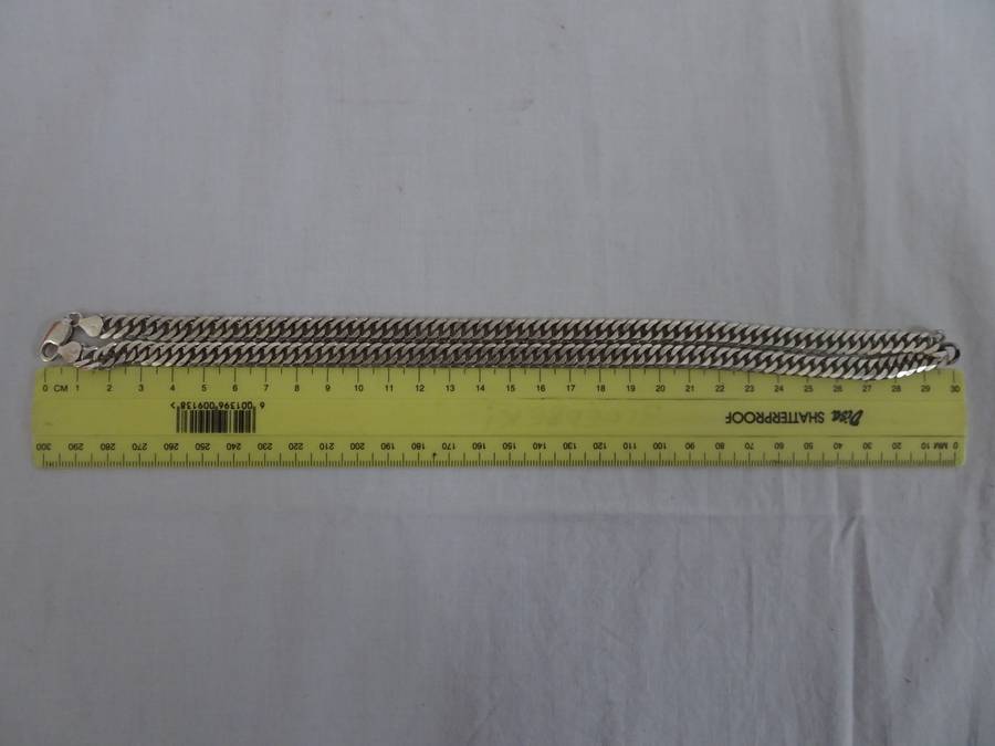 Stunning Chunky 925 Sterling Silver Cuban Mens Link Chain - Clearly Marked 925 - 61.4 Grams