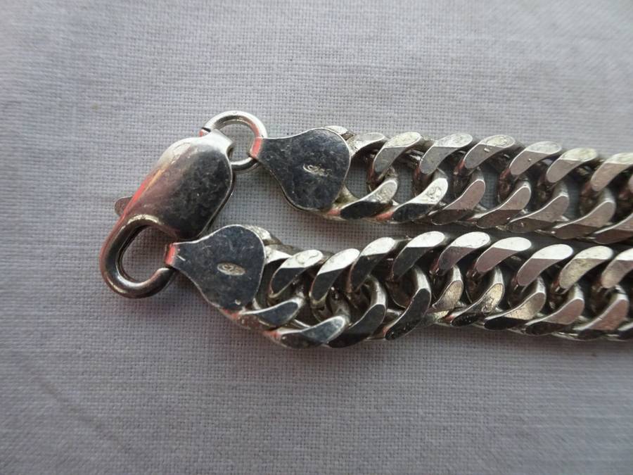 Stunning Chunky 925 Sterling Silver Cuban Mens Link Chain - Clearly Marked 925 - 61.4 Grams