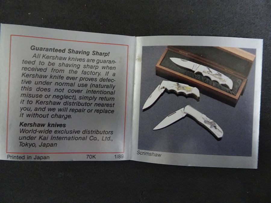 Stunning Kershaw Pocket Folding Knife - In Original Bag And Box Still - In Excellent Condition