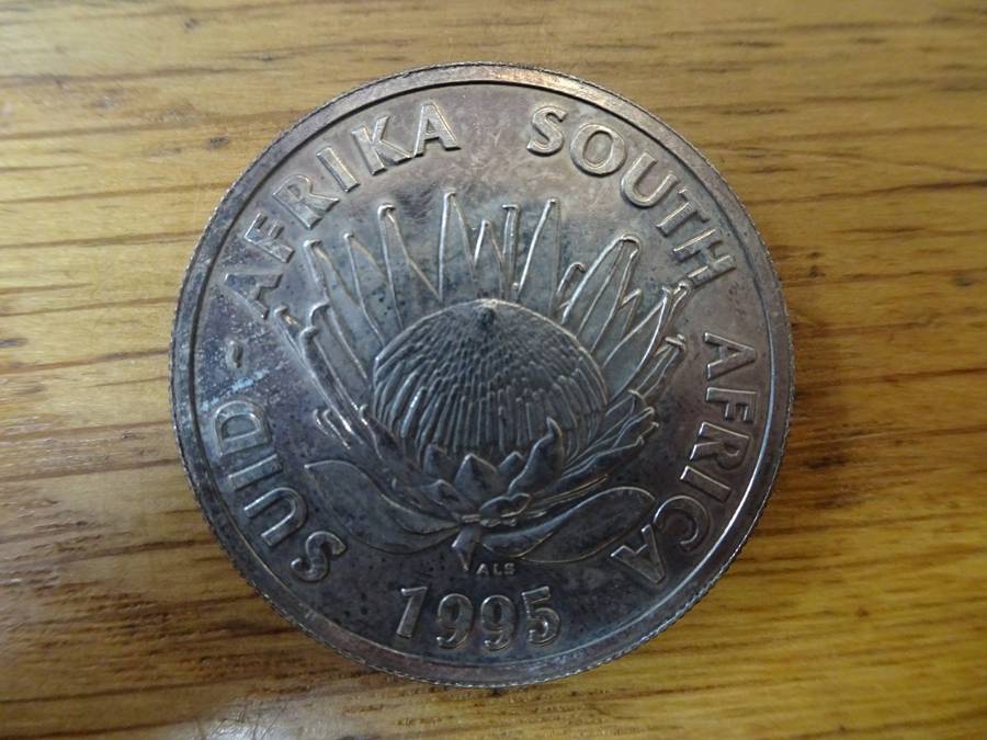 1995 South Africa Silver R1 Uncirculated Protea Year of Railway Coin - Excellent Condition