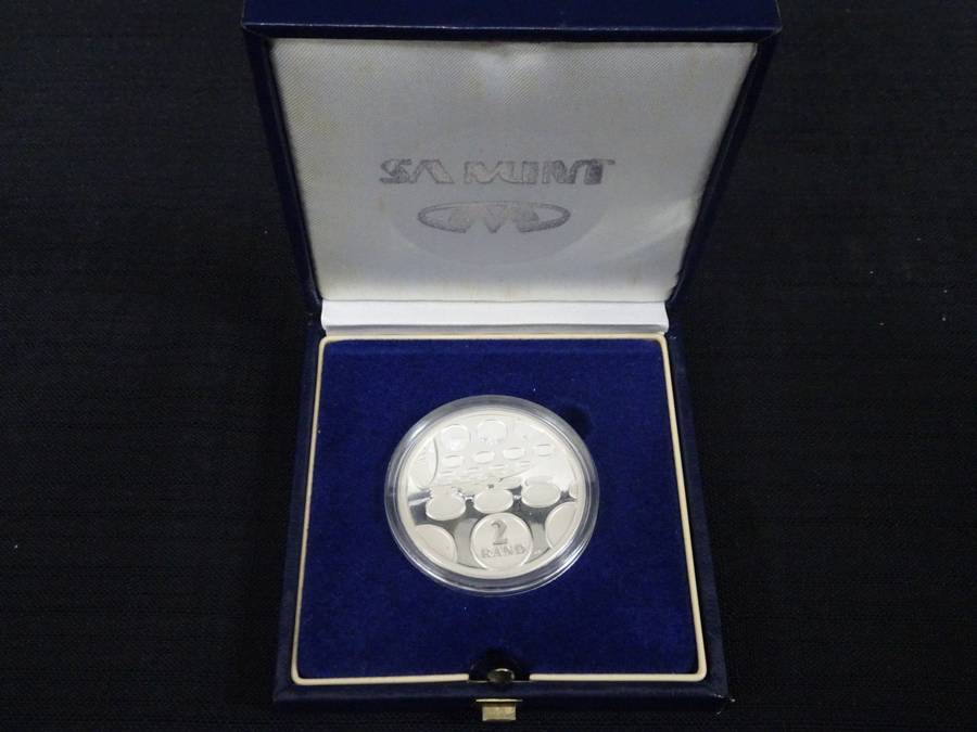 RARE Silver 1992 South Africa Mint Technology Commemorative 2 Rand Proof Coin