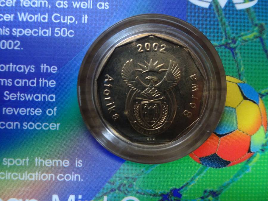 2x 2002 South African Soccer - Bafana Bafana 50cent Circulation Coins - Bidding Per Coin