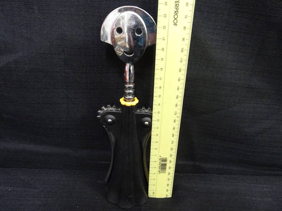 Stunning Anna G. Design Corkscrew, Resin and Chrome Zamak, Black - 24cm x 7cm