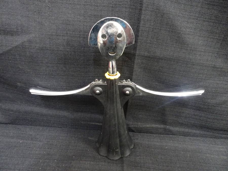 Stunning Anna G. Design Corkscrew, Resin and Chrome Zamak, Black - 24cm x 7cm