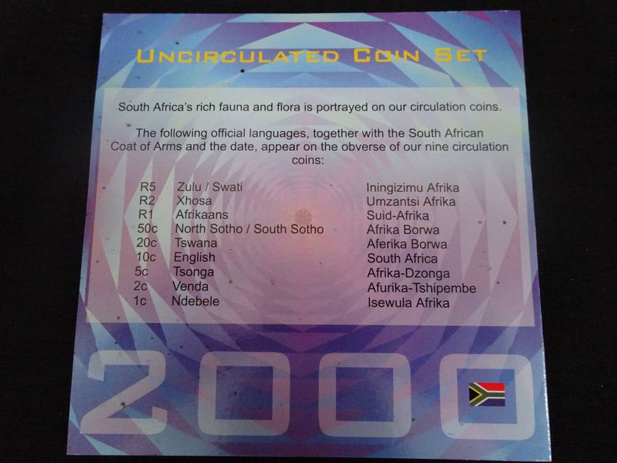 2000 South Africa Uncirculation Coin Set - In Excelent Condition