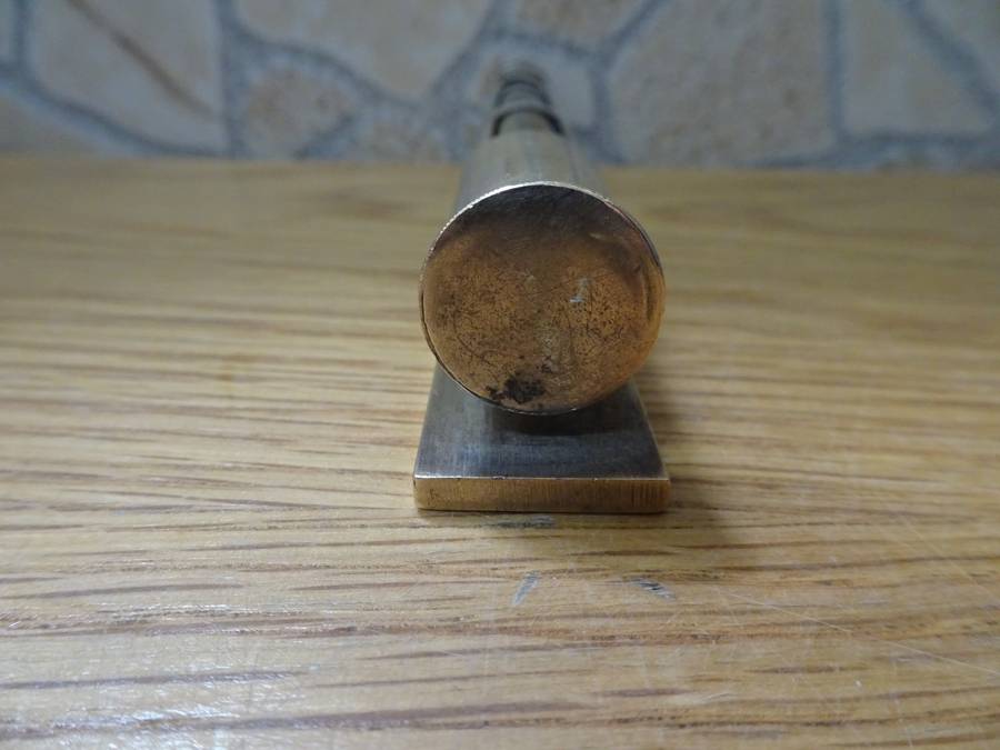 Small Antique French Brass Pocket Spirit Level, Vintage Metal Measuring Tool from France