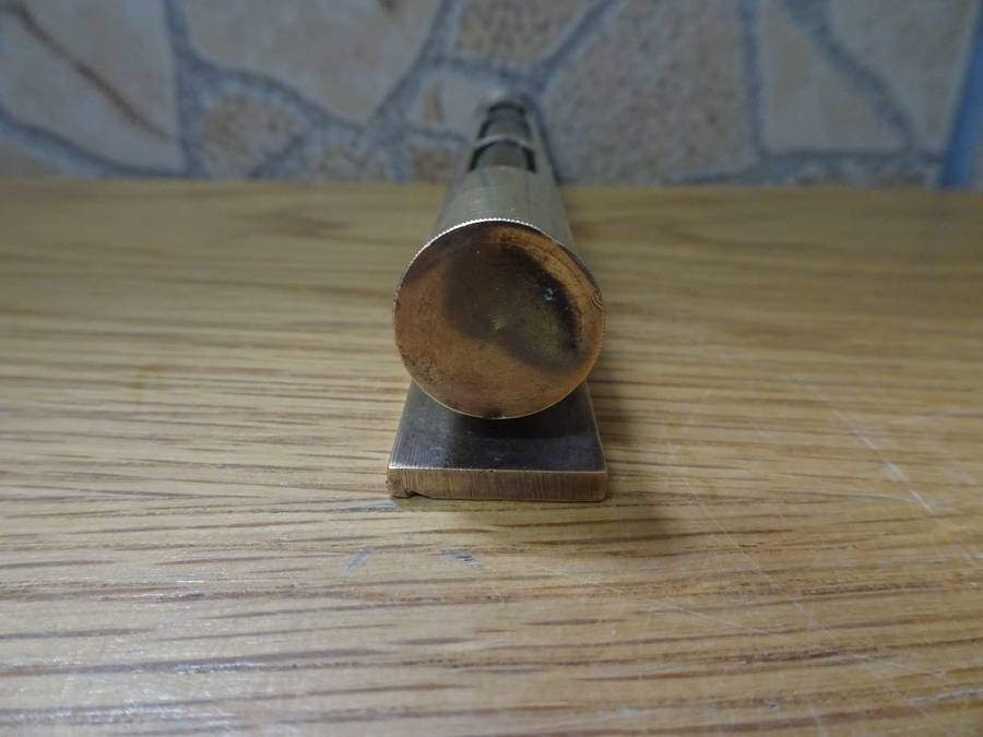 Small Antique French Brass Pocket Spirit Level, Vintage Metal Measuring Tool from France
