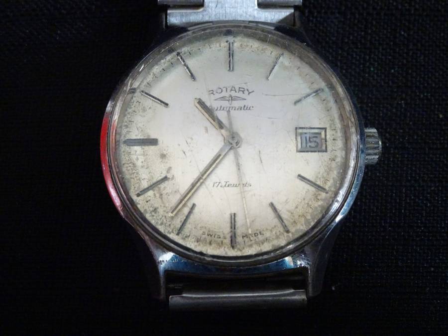 Vintage Rotary 17 Jewels Calendar Automatic Men's Watch -Swiss Made - See Description