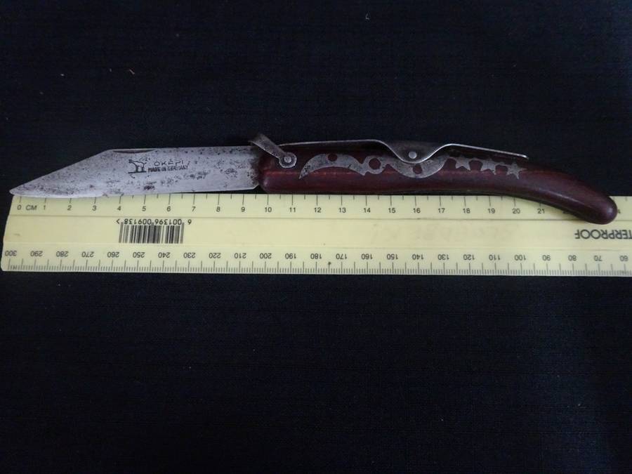 Vintage Okapi South Africa Locking Blade Knife Moon And (3) Stars - Okapi Made In Germany