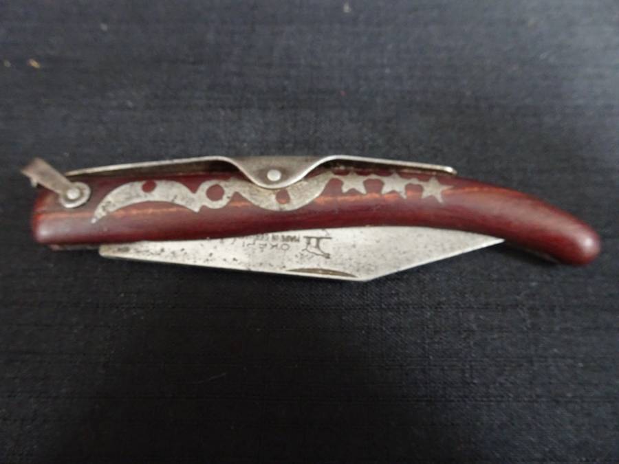 Vintage Okapi South Africa Locking Blade Knife Moon And (3) Stars - Okapi Made In Germany