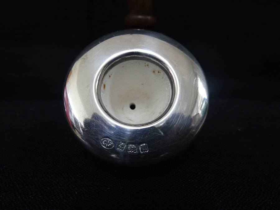 Antique Calabash pipe 1919 - 20 Hallmarked Birmingham Silver Rim - Silver W: 4 Gram