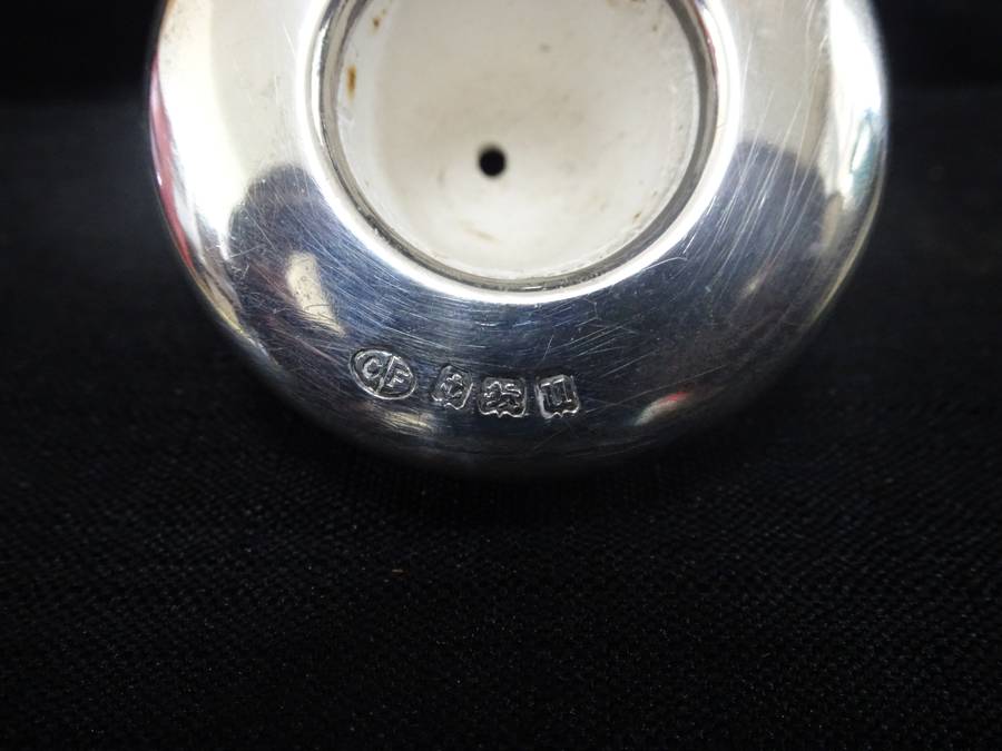 Antique Calabash pipe 1919 - 20 Hallmarked Birmingham Silver Rim - Silver W: 4 Gram