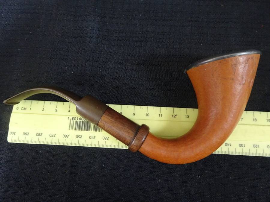 Antique Calabash pipe 1919 - 20 Hallmarked Birmingham Silver Rim - Silver W: 4 Gram