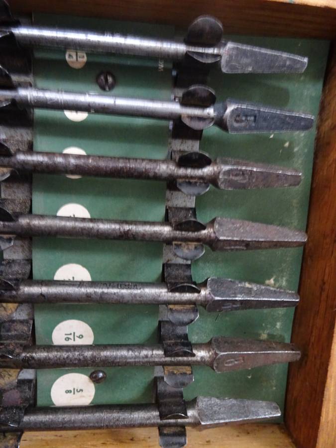 Very RARE Irwin Vintage Wood Auger Drill Bit Set Of 13pcs -Wilmington Ohio USA - In Wooden Box