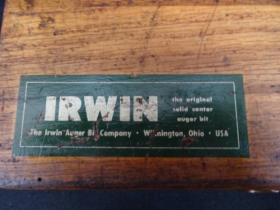 Very RARE Irwin Vintage Wood Auger Drill Bit Set Of 13pcs -Wilmington Ohio USA - In Wooden Box