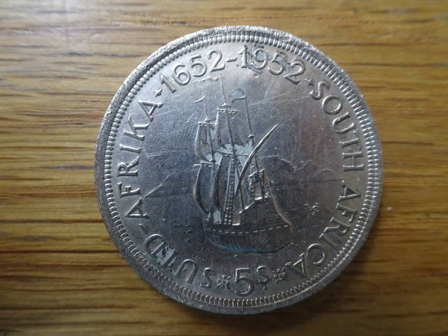 Union Of South Africa 1952 Silver Five Shilling Coin