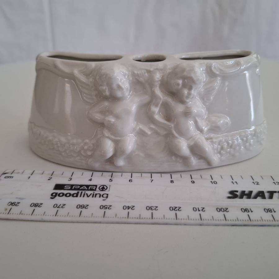 Three Beautiful Vintage Dresden Germany Porcelain Indoor Planter Figurines -Bidding per Item
