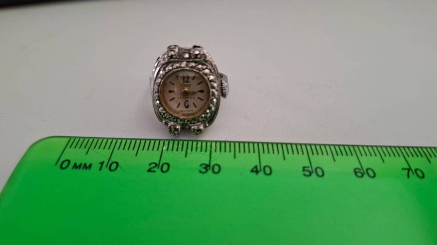 Sterling Silver Lanco Swiss Movement 17 Jewels Ring Watch - Not Tested 8.9 grams