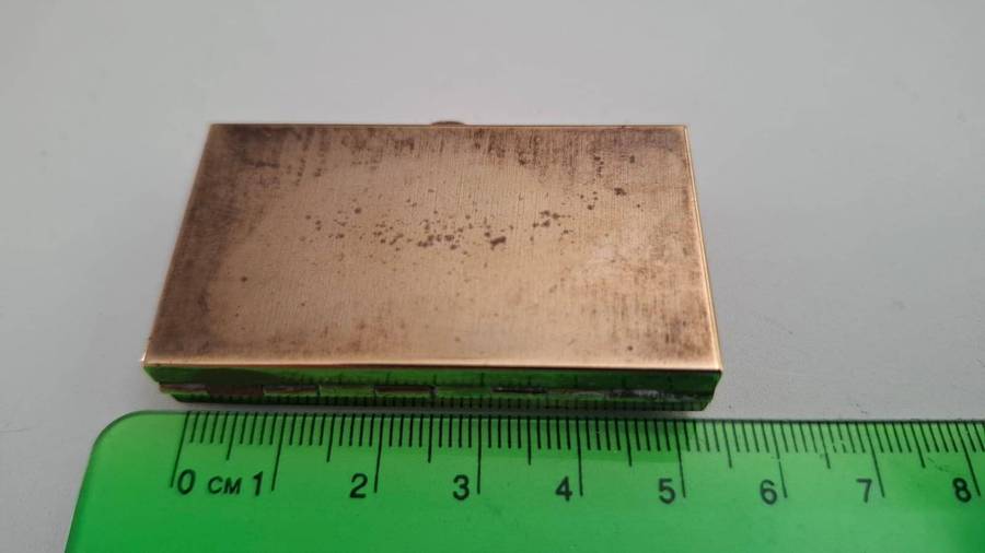 Very Rare Brass Pillbox with the Caduceus Symbol In Good Conditioin