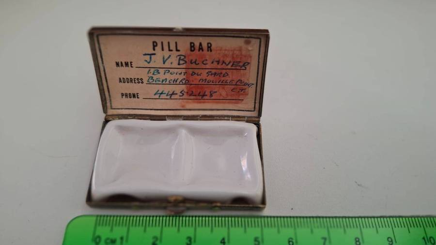 Very Rare Brass Pillbox with the Caduceus Symbol In Good Conditioin