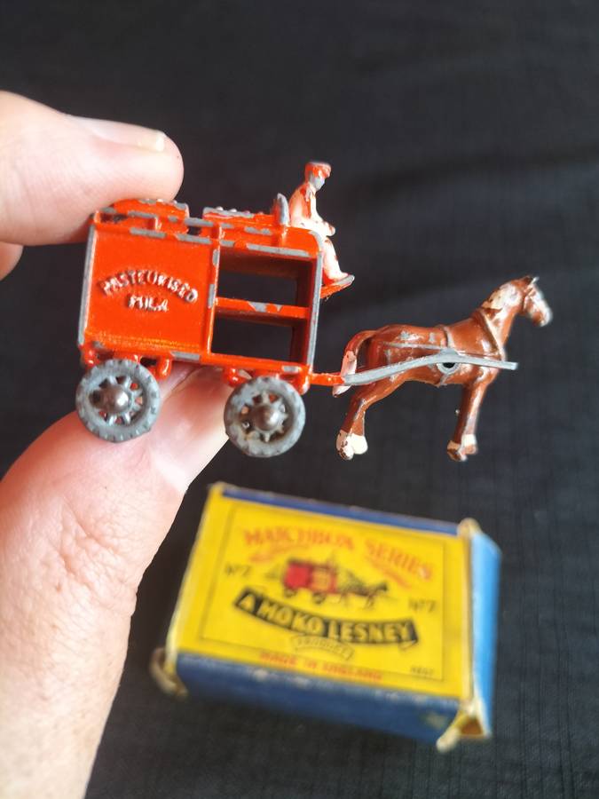 Very Rare Vintage Moko Lesney Match Box Series NO7 - Horse Drawn Milk Float  - Made in England