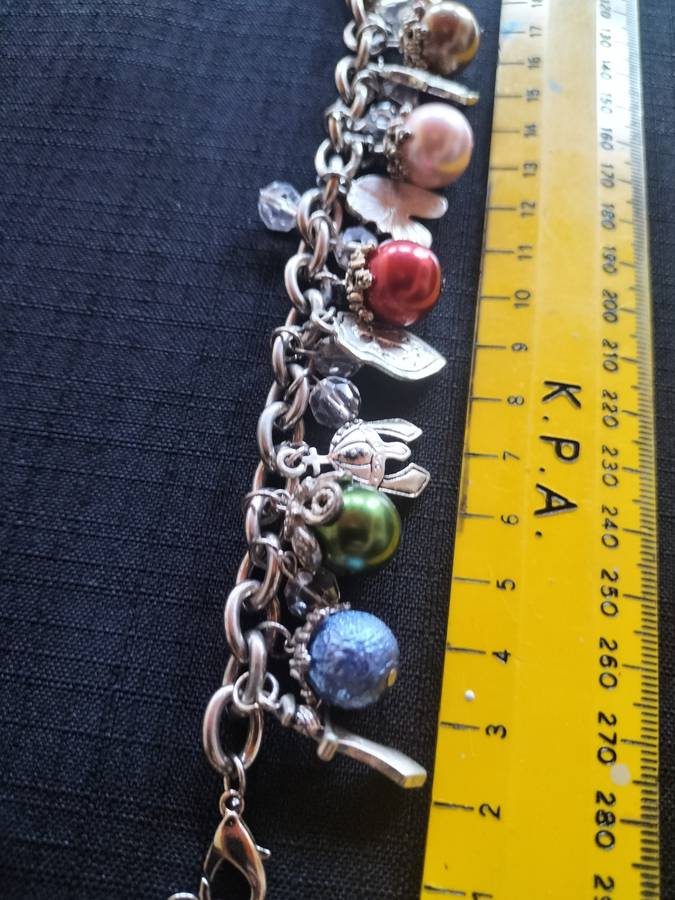 Beautiful Vintage Christian Multi Colour Charm Bracelet
