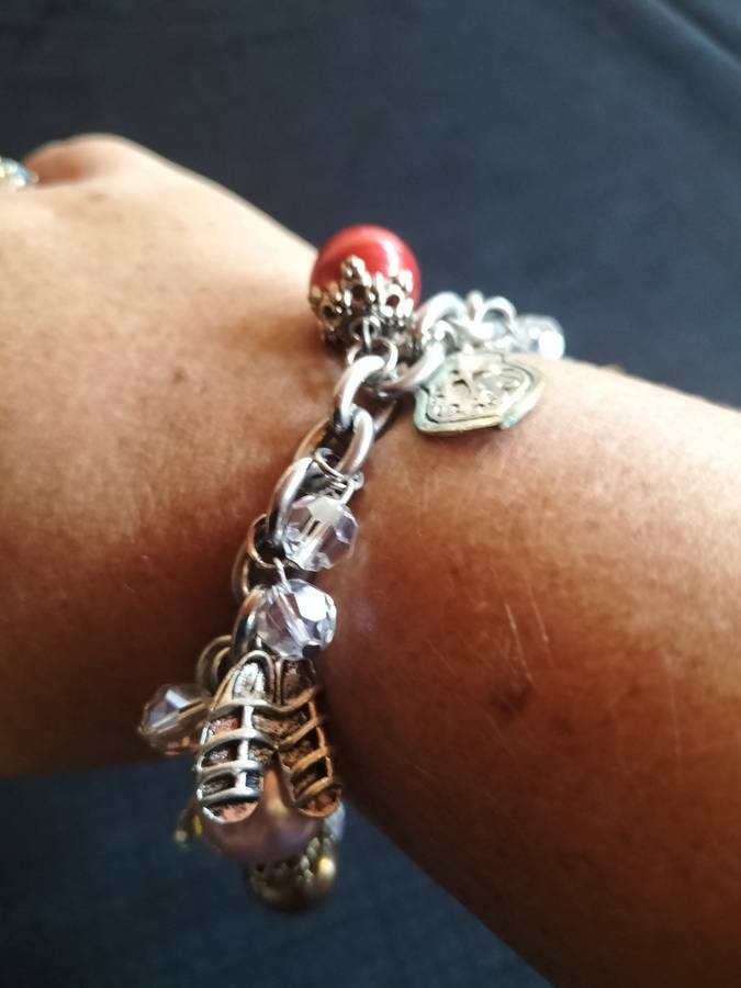 Beautiful Vintage Christian Multi Colour Charm Bracelet