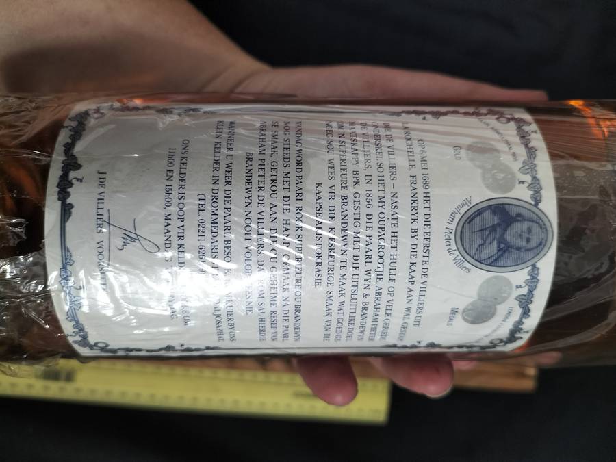 Vintage Paarl Rock 1856 Superior Old Brandy with Wooden Box - Sealed - Good Condition