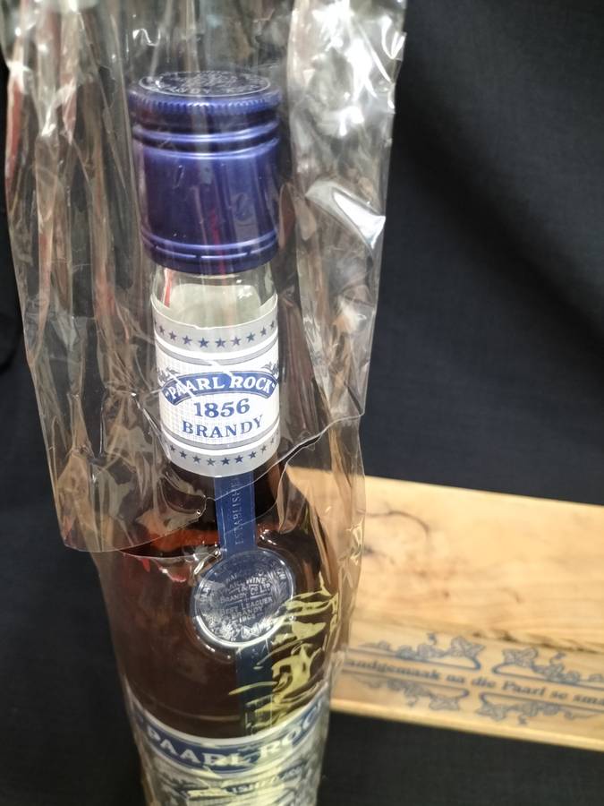 Vintage Paarl Rock 1856 Superior Old Brandy with Wooden Box - Sealed - Good Condition