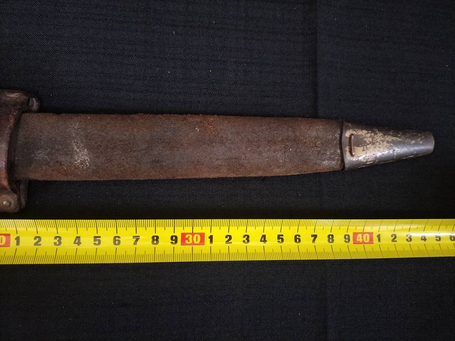 Vintage South African Police Bayonet with Leather Sheath and leather Frog  - See Description