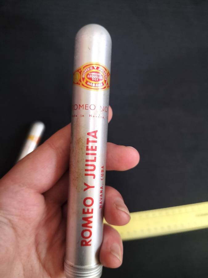 Two Remeo Y Julieta No2 Cigars in Their Aluminum Tubes -  Made in Cuba - View Description
