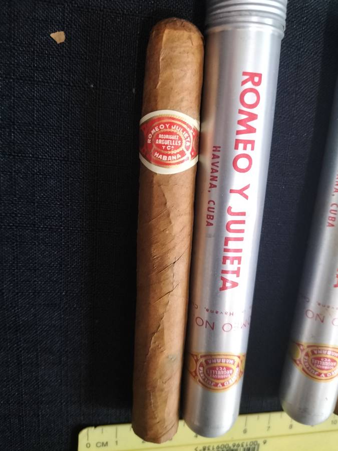 Two Remeo Y Julieta No2 Cigars in Their Aluminum Tubes -  Made in Cuba - View Description