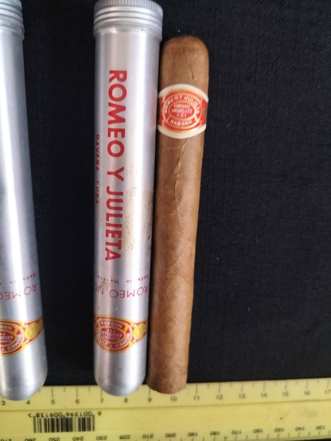 Two Remeo Y Julieta No2 Cigars in Their Aluminum Tubes -  Made in Cuba - View Description