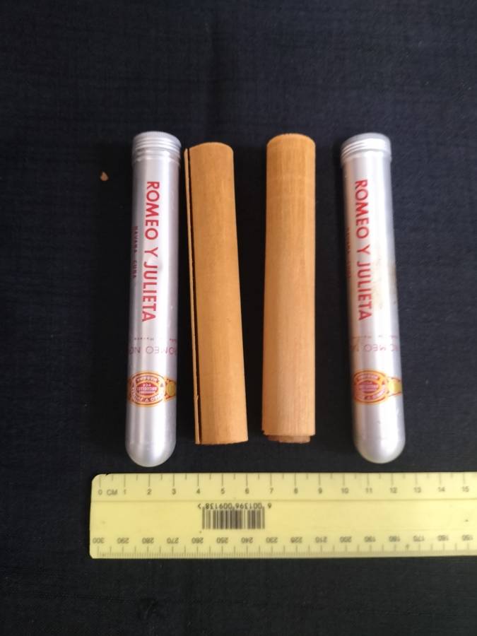 Two Remeo Y Julieta No2 Cigars in Their Aluminum Tubes -  Made in Cuba - View Description