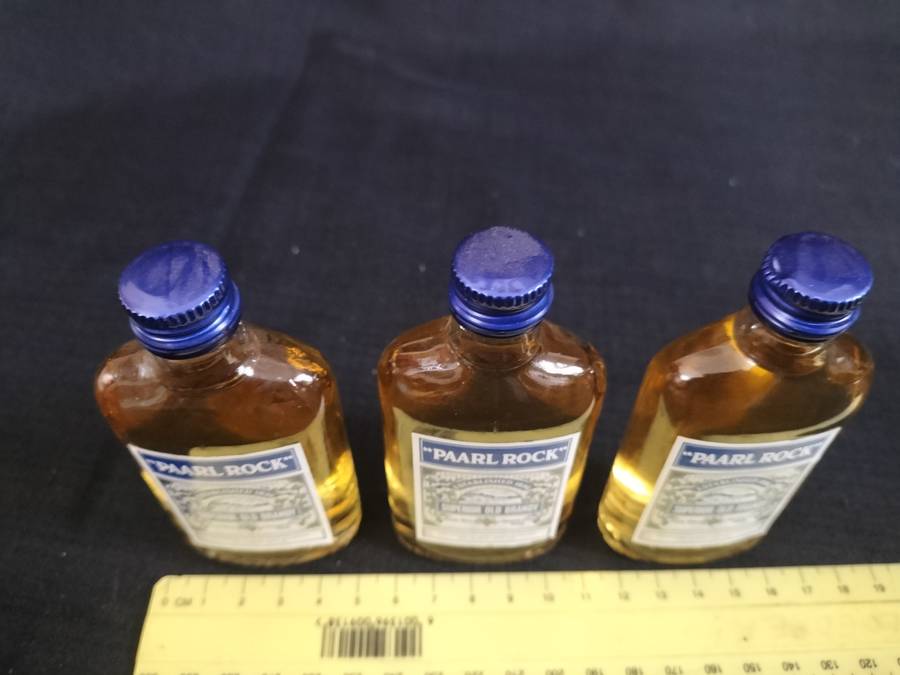 Vintage Three Miniature Paarl Rock 1856 Superior Old Brandy's 50 ml- Sealed - Good Condition