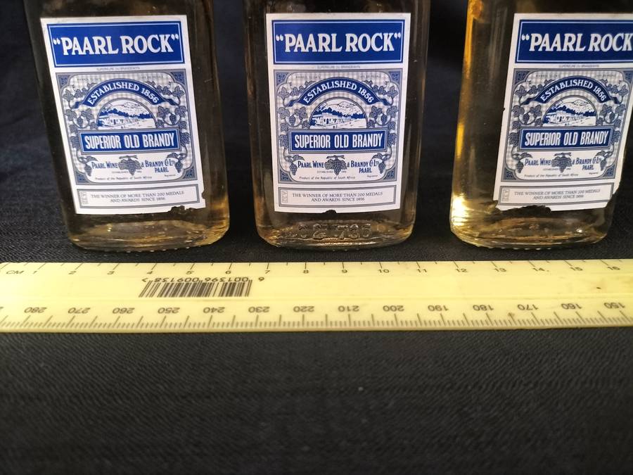 Vintage Three Miniature Paarl Rock 1856 Superior Old Brandy's 50 ml- Sealed - View Description
