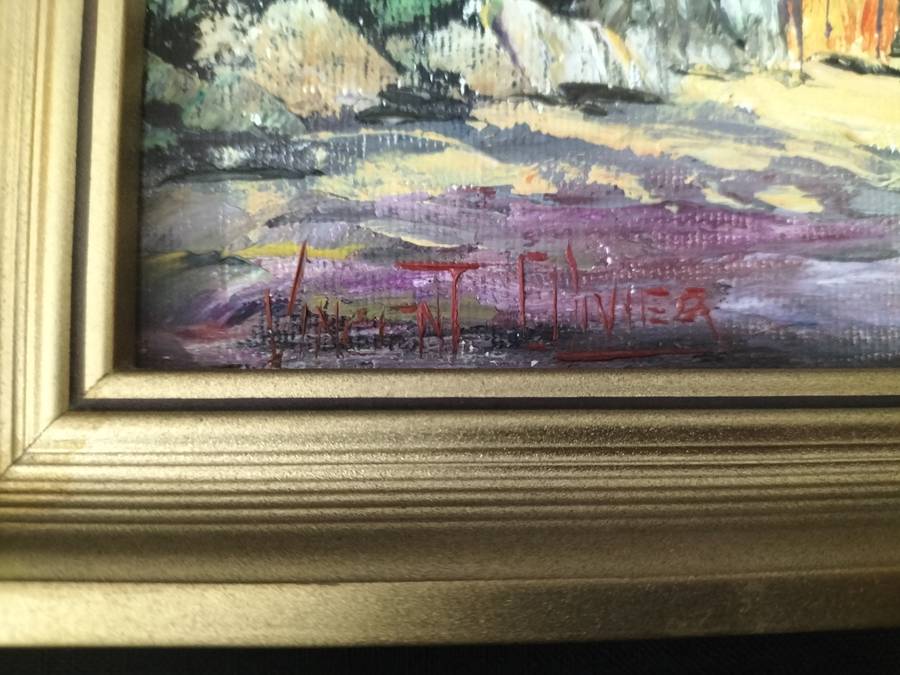 Beautiful Framed Oil On Board Farm Landscape  - Popular SA Artist - Vincent Olivier