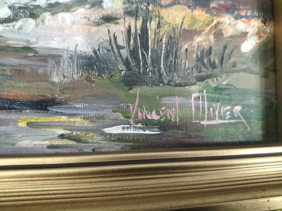 Beautiful Framed Oil On Board Farm Landscape - Popular SA Artist - Vincent Olivier