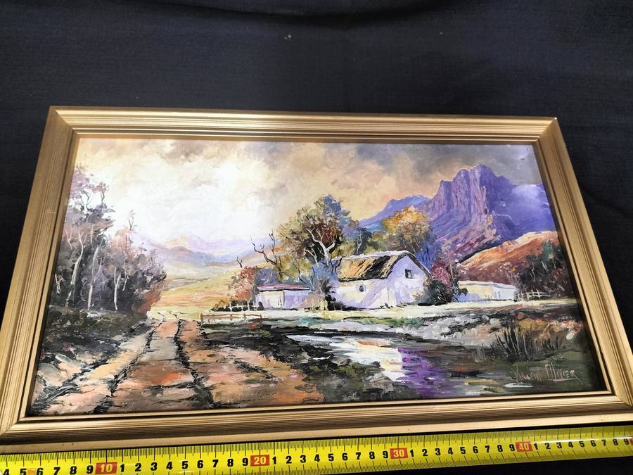 Beautiful Framed Oil On Board Farm Landscape - Popular SA Artist - Vincent Olivier