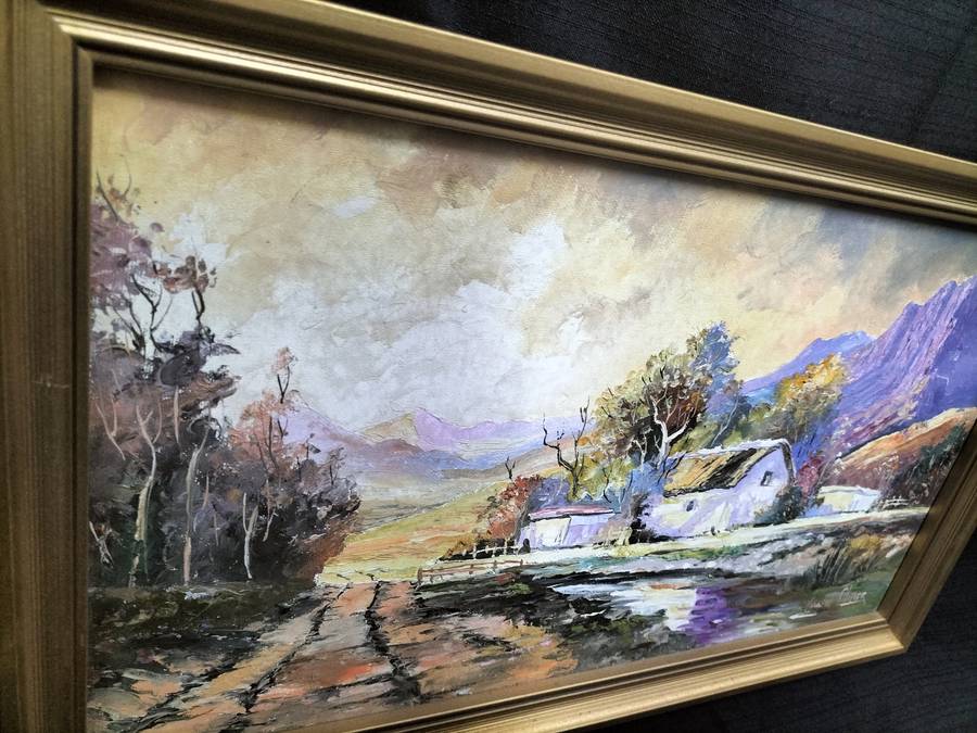 Beautiful Framed Oil On Board Farm Landscape - Popular SA Artist - Vincent Olivier