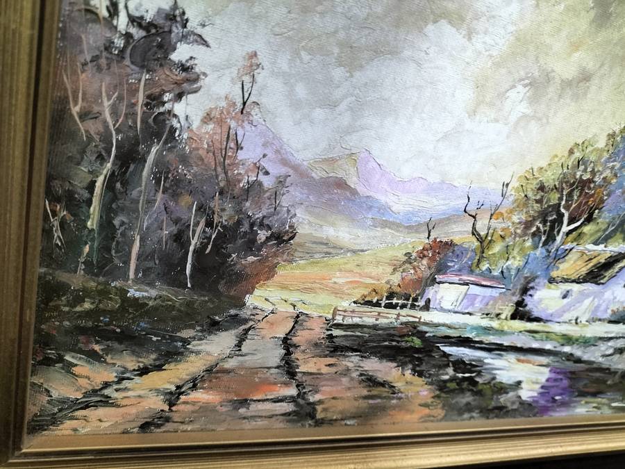 Beautiful Framed Oil On Board Farm Landscape - Popular SA Artist - Vincent Olivier