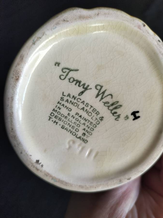 Vintage Hand Painted Lancaster Sandland Toby Jug - Tony Weller- Made in England- H-13cm