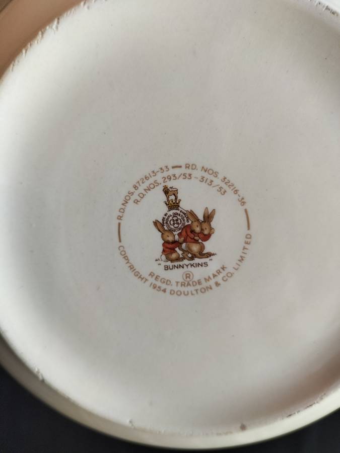 Beautiful Vintage Royal Doulton Bunnykins  - Hot Water Warming Bowl - Toast For Tea Day
